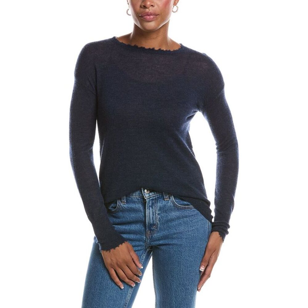 Autumn Cashmere Womens  Distressed Sheer 100% Cashmere Sweater